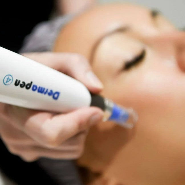 Microneedling skin treatment using Dermapen4 device at Amavi Beauty Lounge in Brisbane
